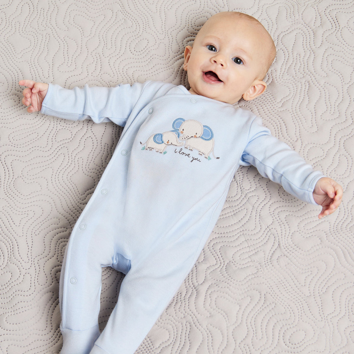 Elephant Sleepsuit (Blue)