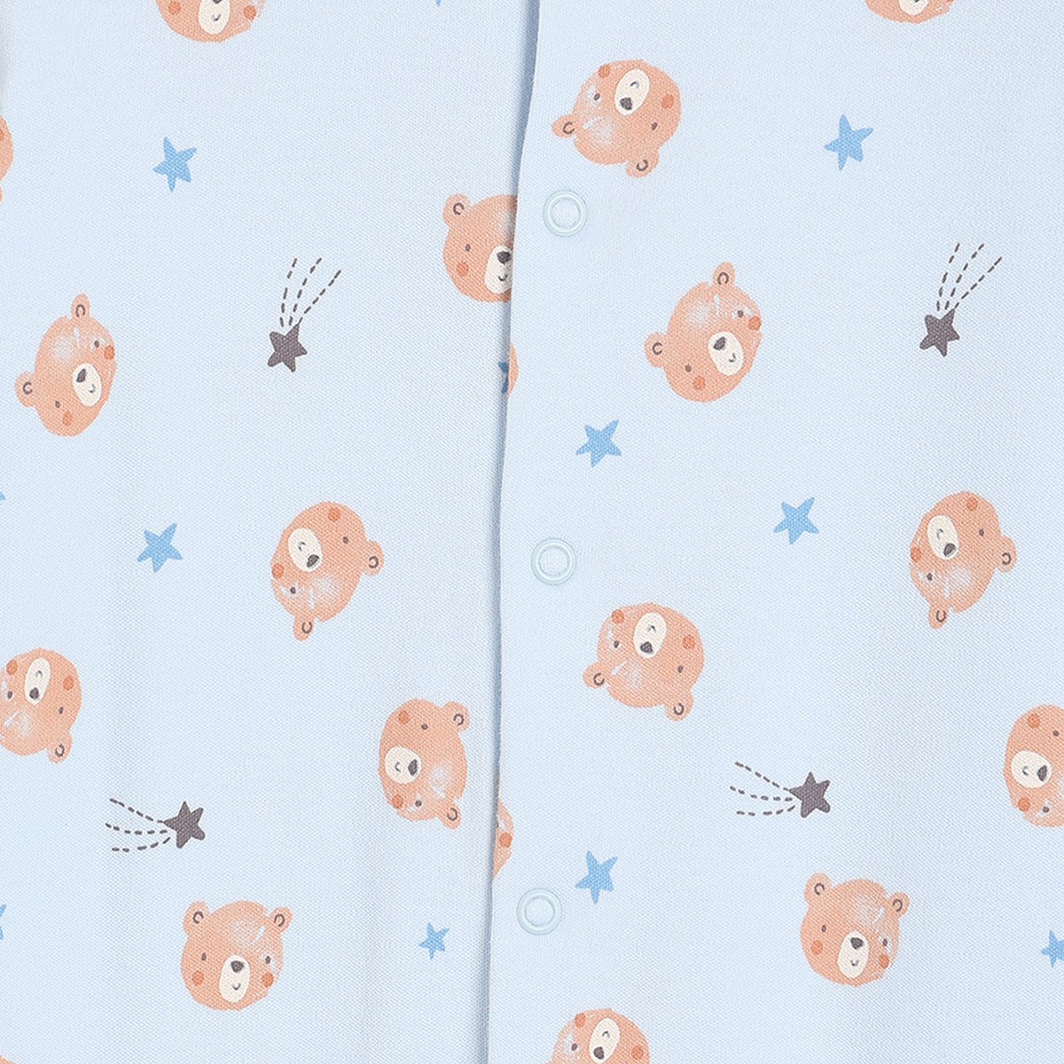 Baby Boys 2pk Teddy Bear Printed Sleepsuits, Multicolour