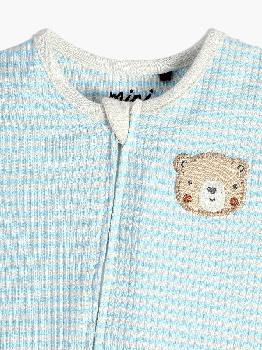 Baby Boys Striped Sleepsuit, Blue