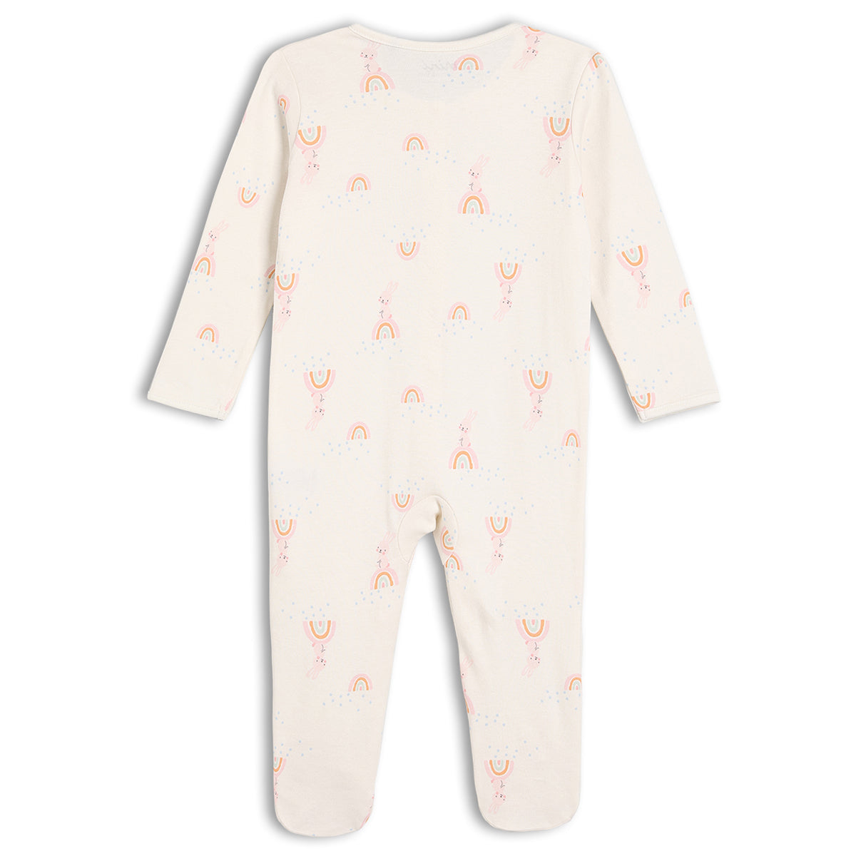Baby Girls 2pk Rainbow Printed Sleepsuits, Multicolour