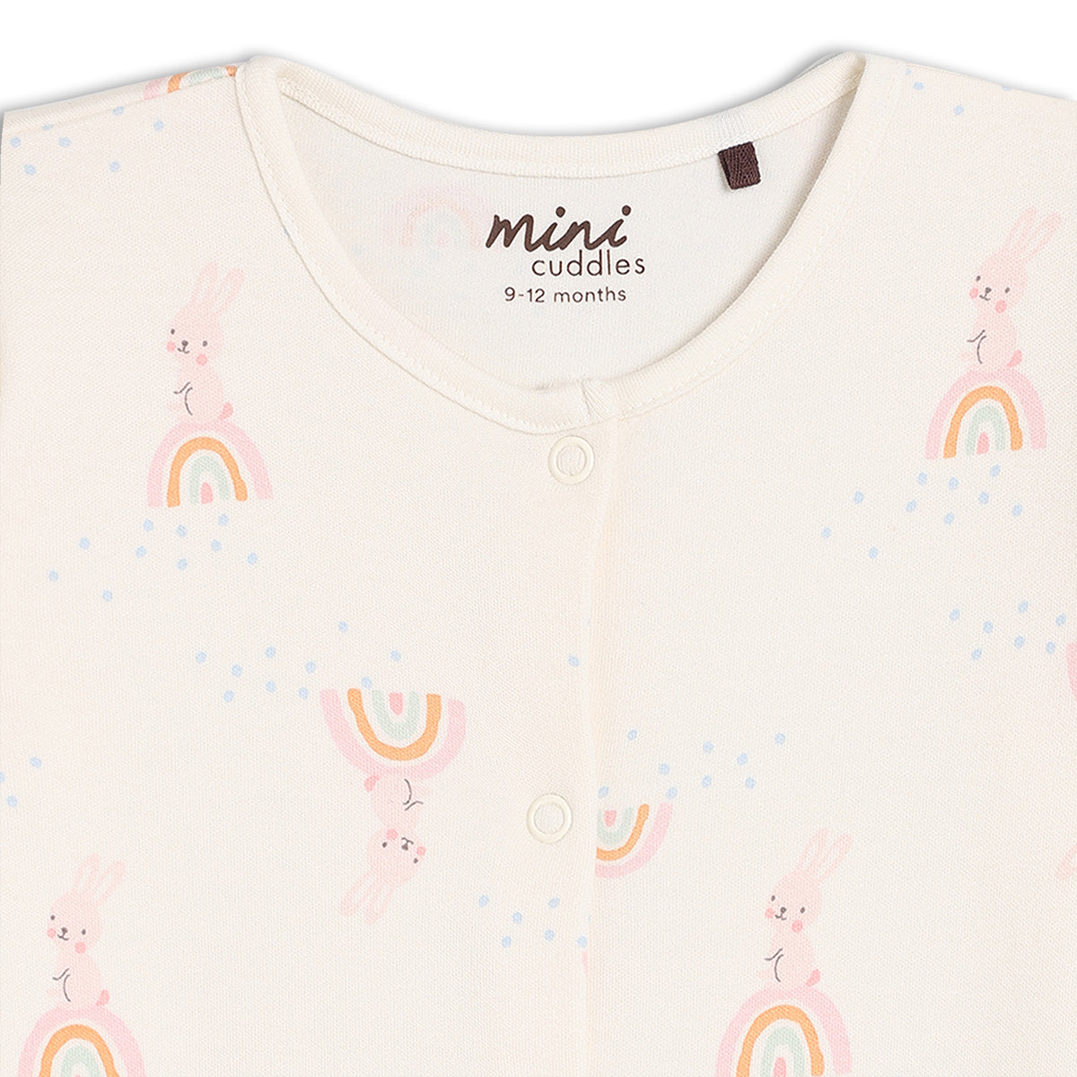 Baby Girls 2pk Rainbow Printed Sleepsuits, Multicolour