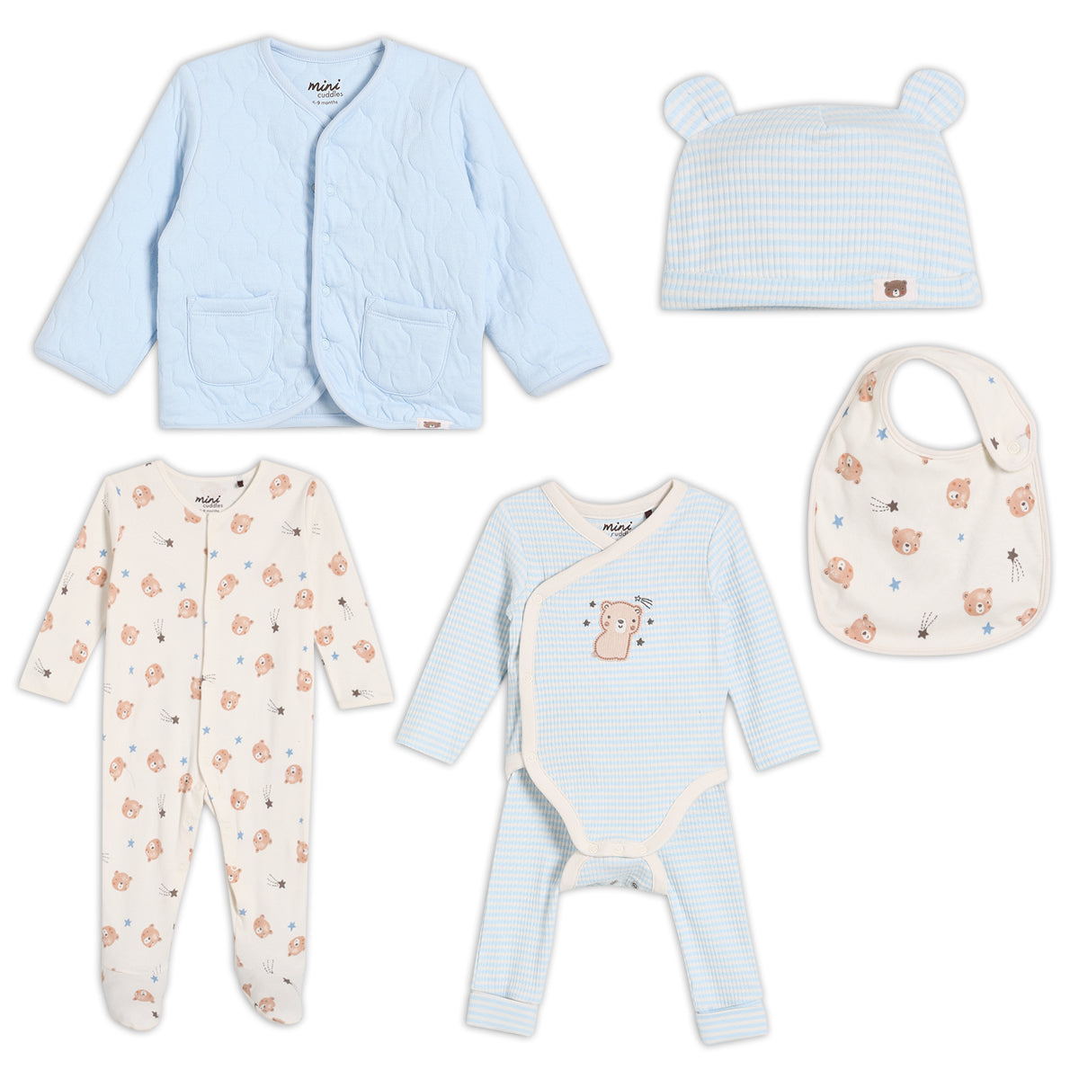 Baby Boys 6pc Essentials Gift Set, Multicolour