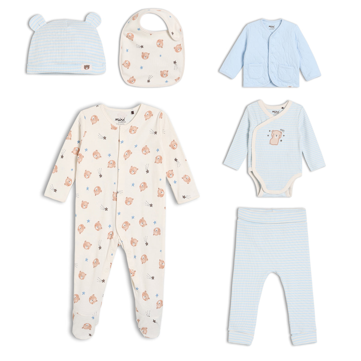 Baby Boys 6pc Essentials Gift Set, Multicolour
