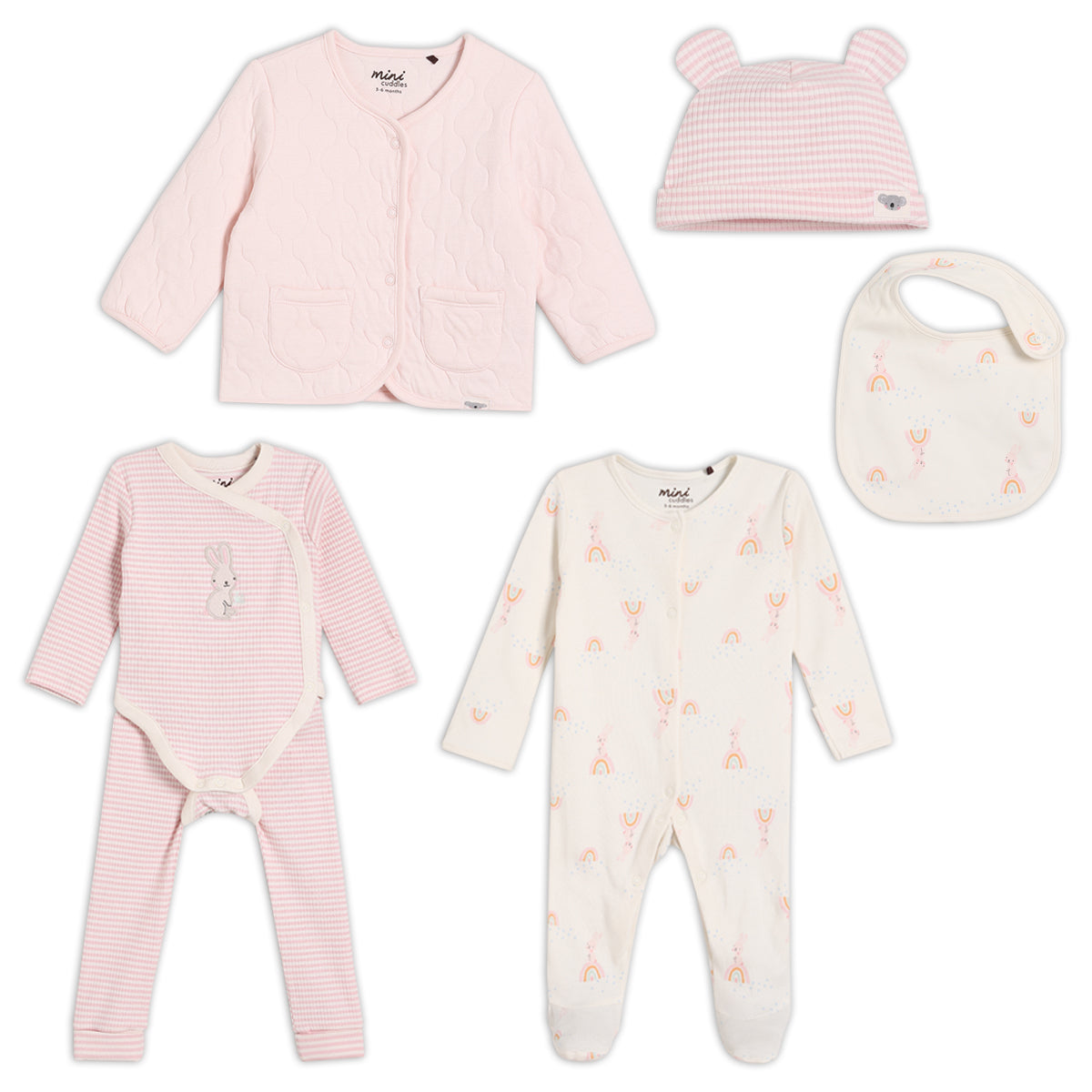 Baby Girl 6pc Essentials Gift Set, Multicolour