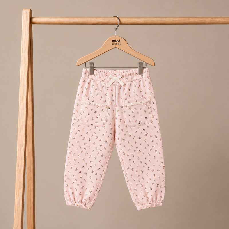 Baby Girls Floral Printed Legging, Pink