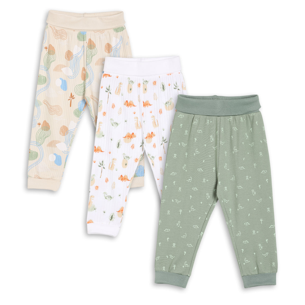 Baby Boys 3pk Printed Joggers, Multicolour