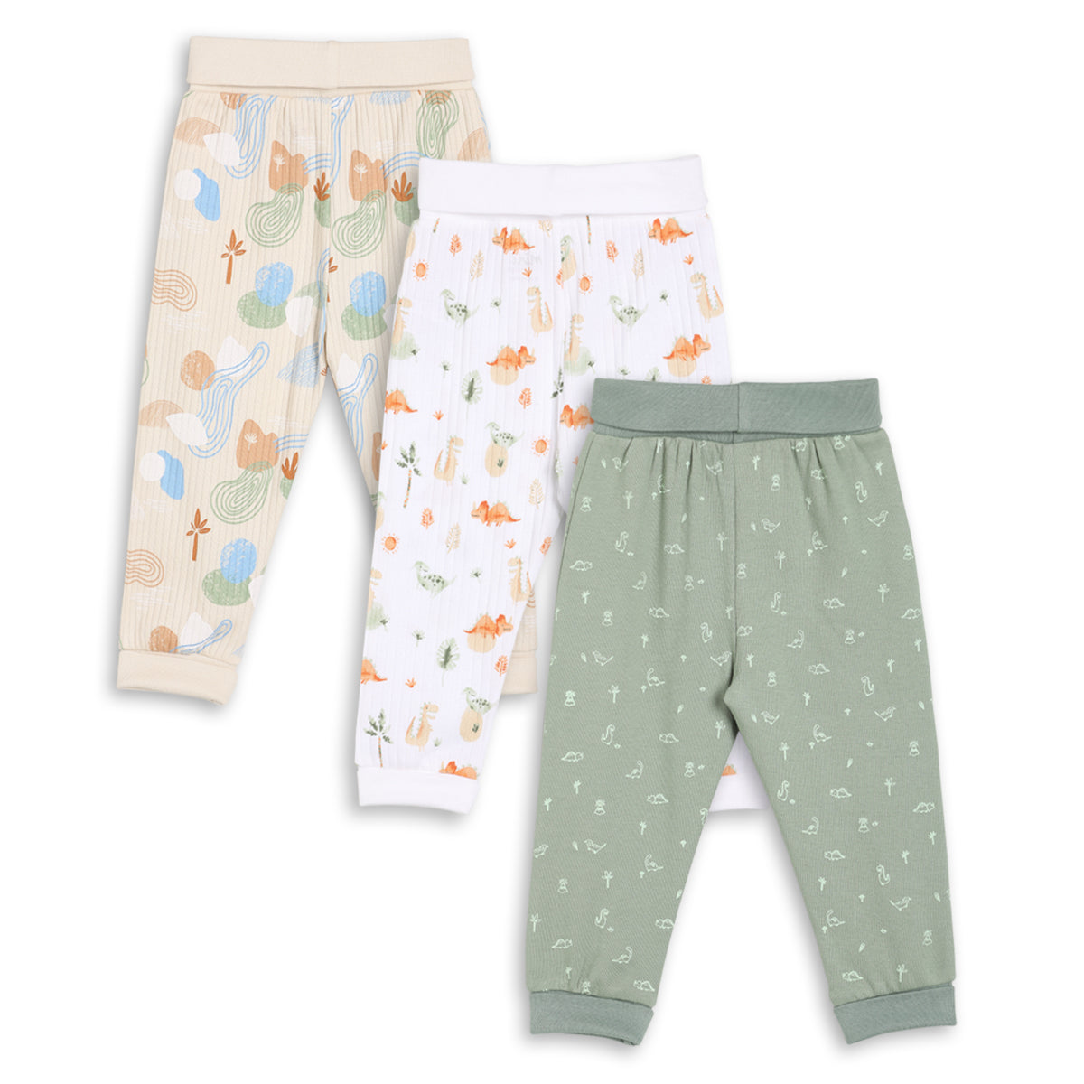 Baby Boys 3pk Printed Joggers, Multicolour