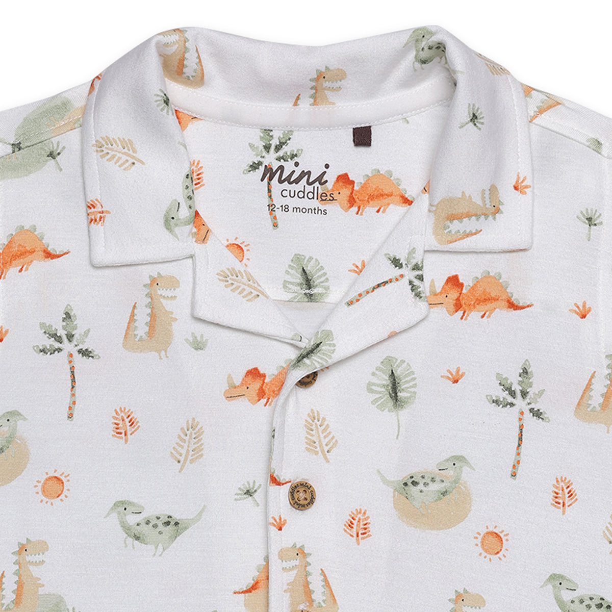 Baby Boys All-Over Dinosaur Printed Shirt, Multicolour