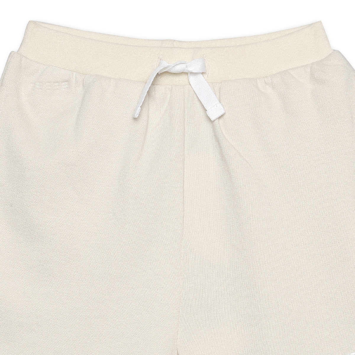 Baby Boys Knit Shorts With Dinosaur Applique, Off White