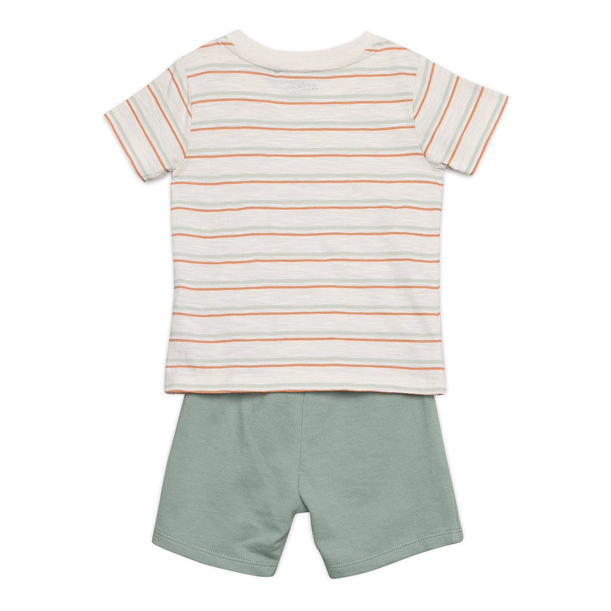 Baby Boys Striped 2pc Set, Multicolour