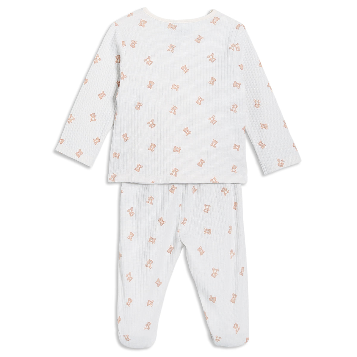 Baby Boy Teddy Print 2pc Set, Blue