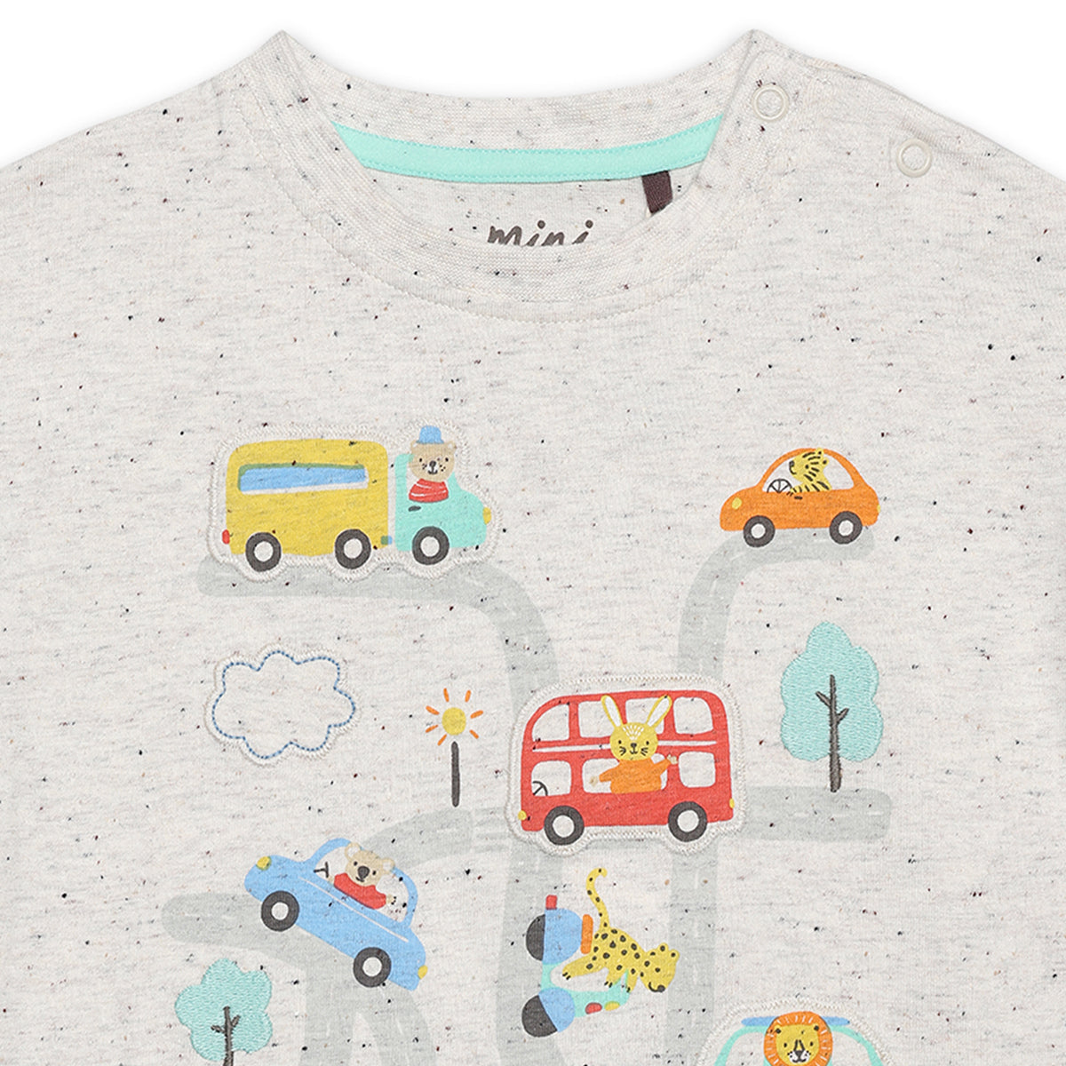 Baby Boys Vehicle Printed T-Shirt, Grey