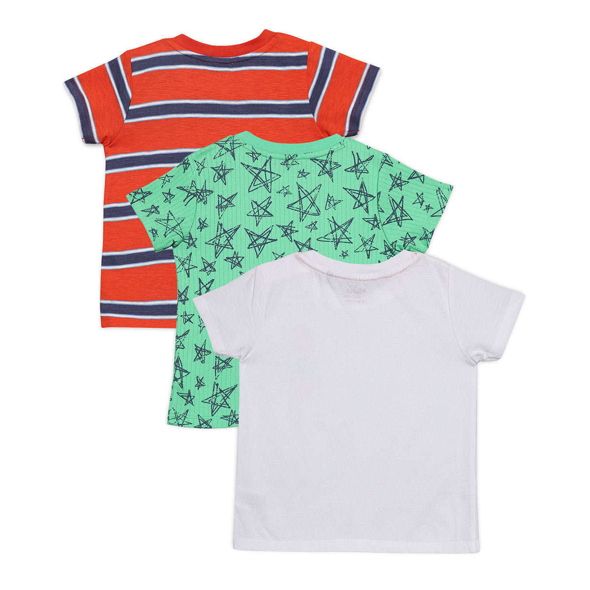 Baby Boys 3pk Printed & Striped T-Shirts, Multicolour