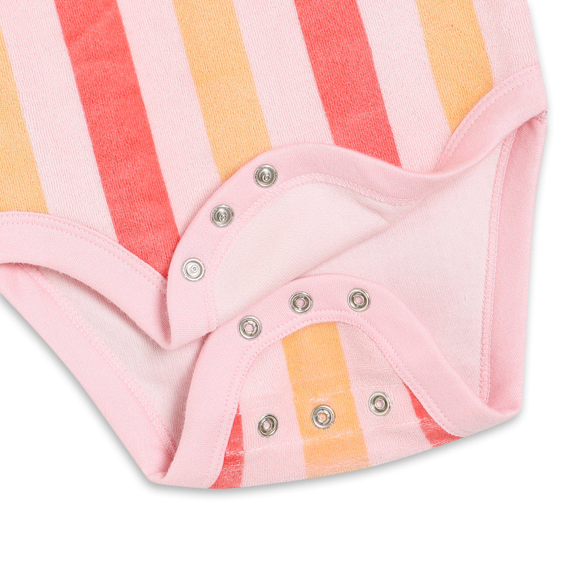 Baby Girls Strawberry Embroidered Striped Bodysuit, Multicolour