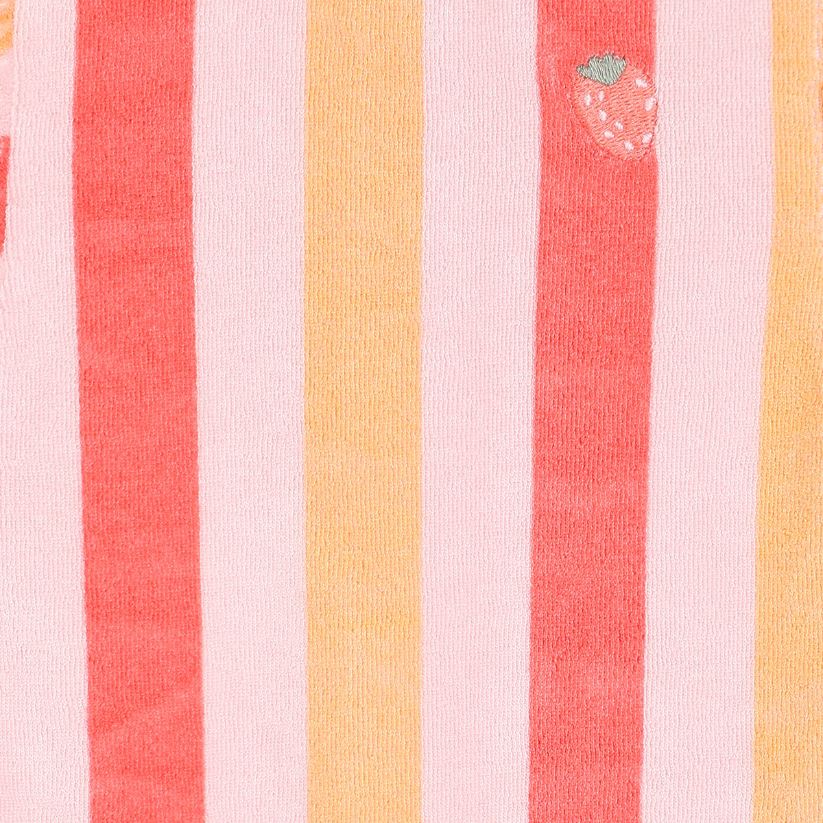 Baby Girls Strawberry Embroidered Striped Bodysuit, Multicolour