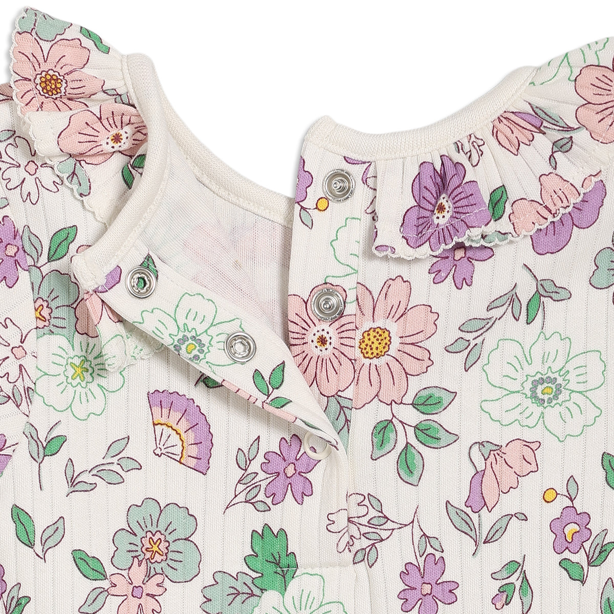 Baby Girls 3pk Floral Printed Bodysuits, Multicolour