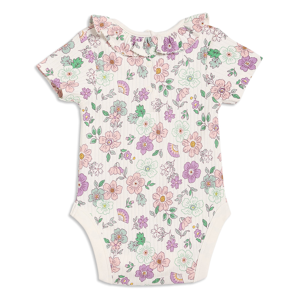 Baby Girls 3pk Floral Printed Bodysuits, Multicolour
