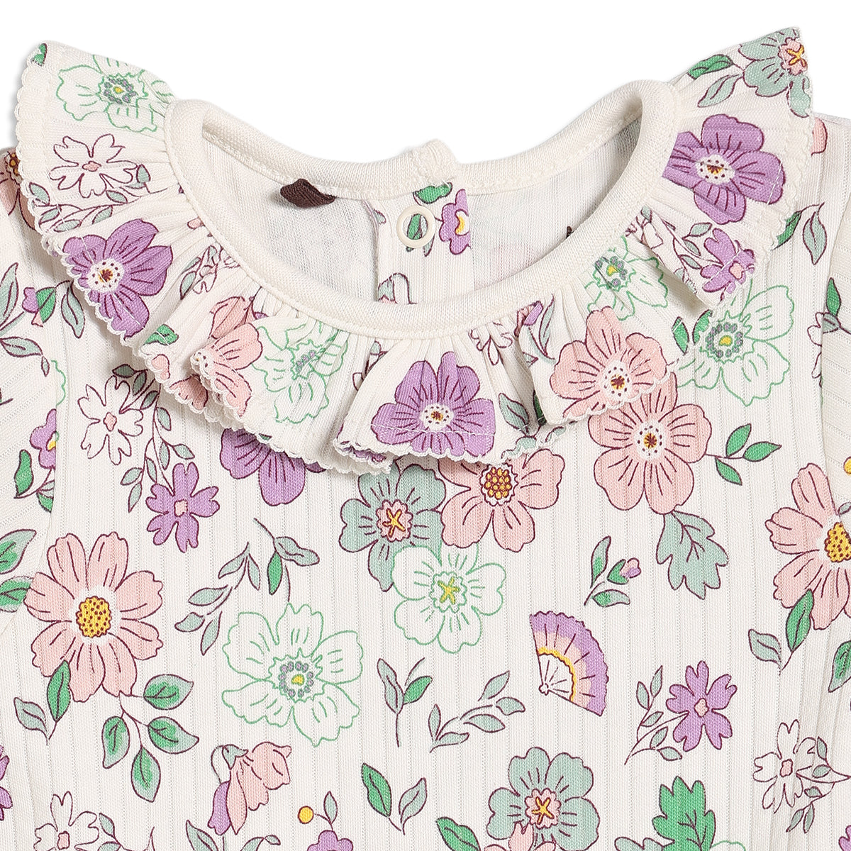 Baby Girls 3pk Floral Printed Bodysuits, Multicolour