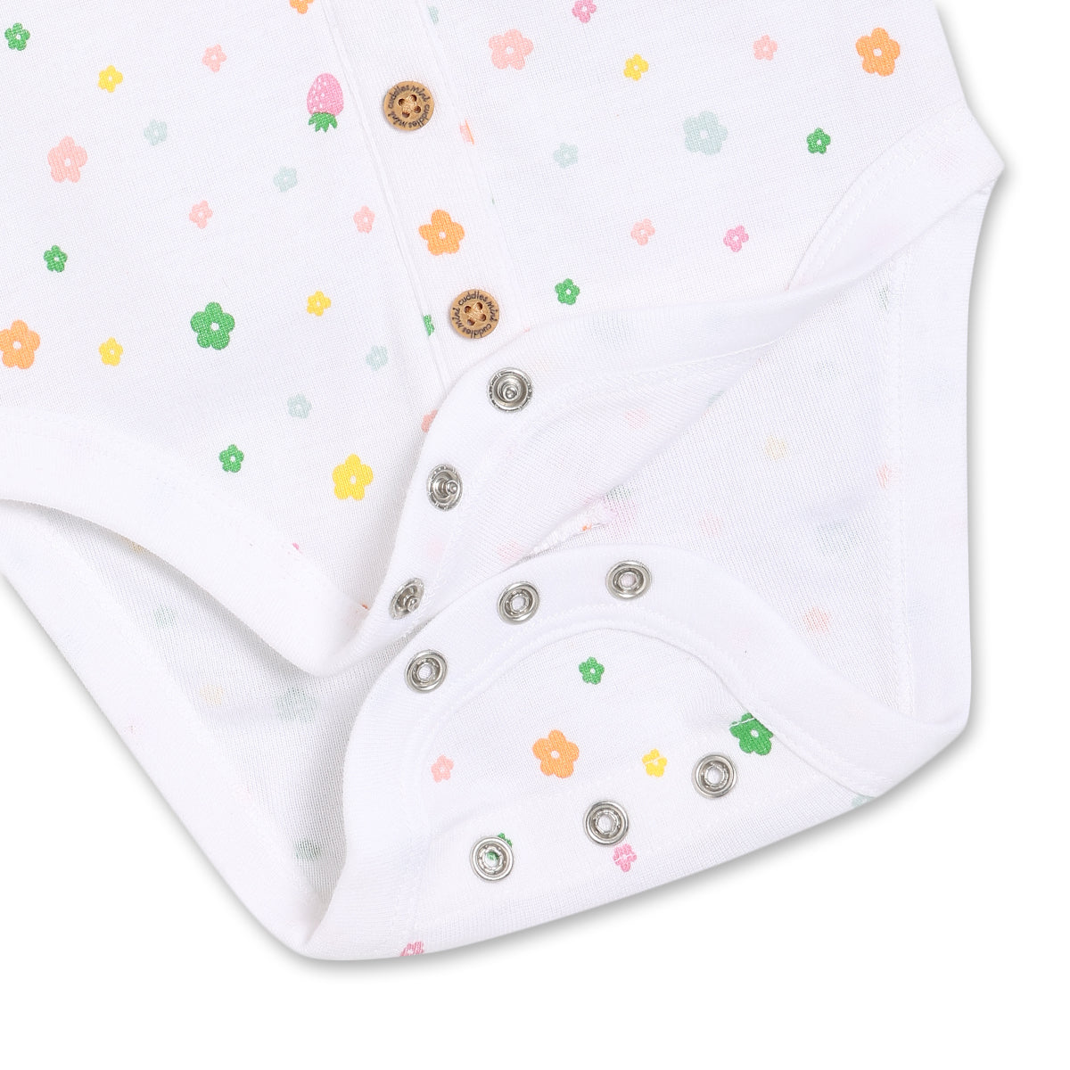Baby Girls Floral Printed Bodysuit, White