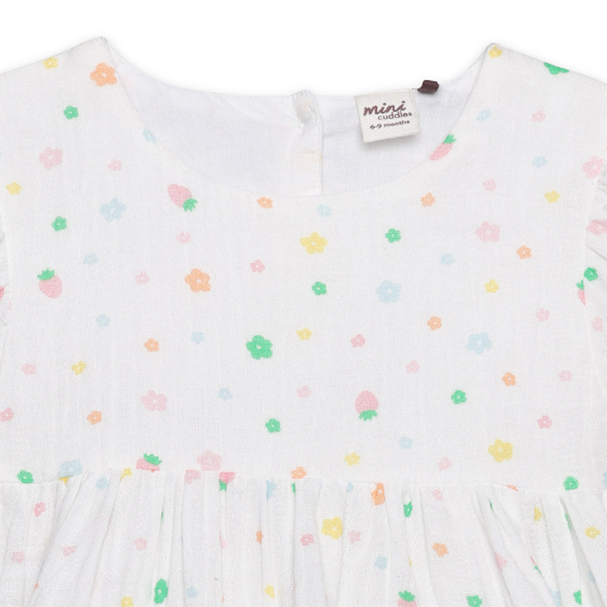 Baby Girls Floral Print Dress, White