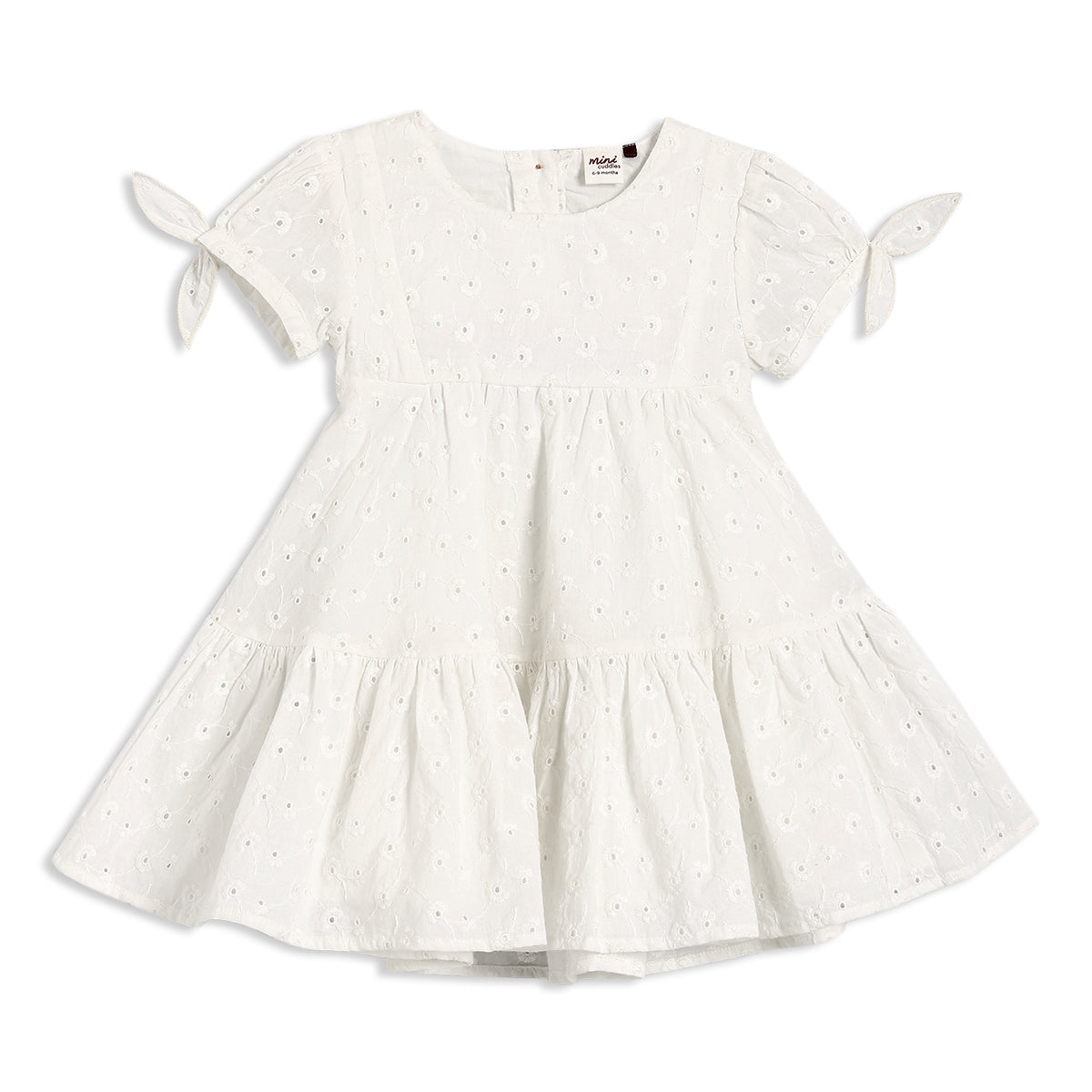 Baby Girls Broderie Anglaise Dress, White