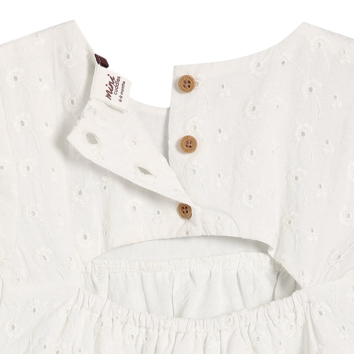 Baby Girls Broderie Anglaise Dress, White