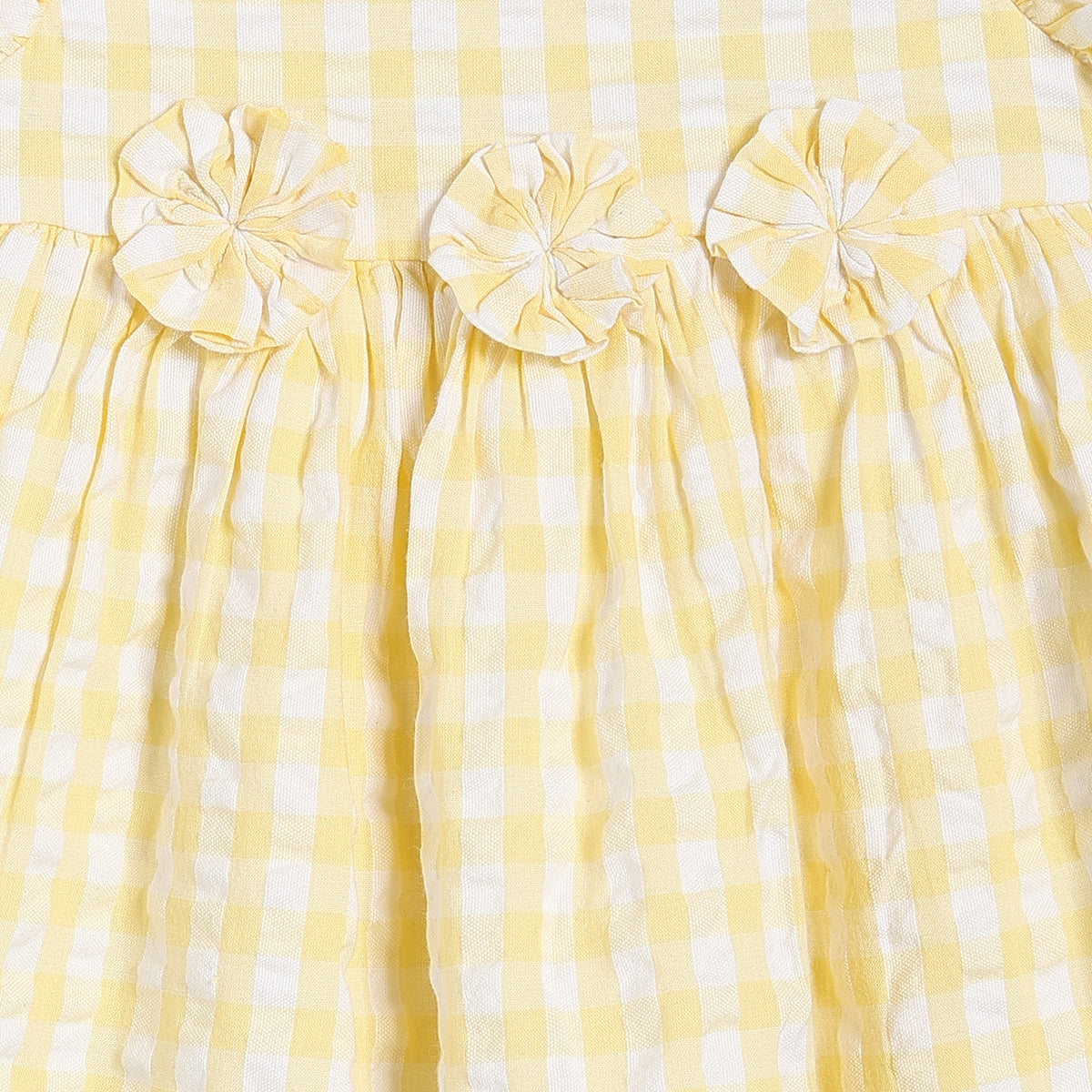 Baby Girls Checked Woven Dress, Yellow
