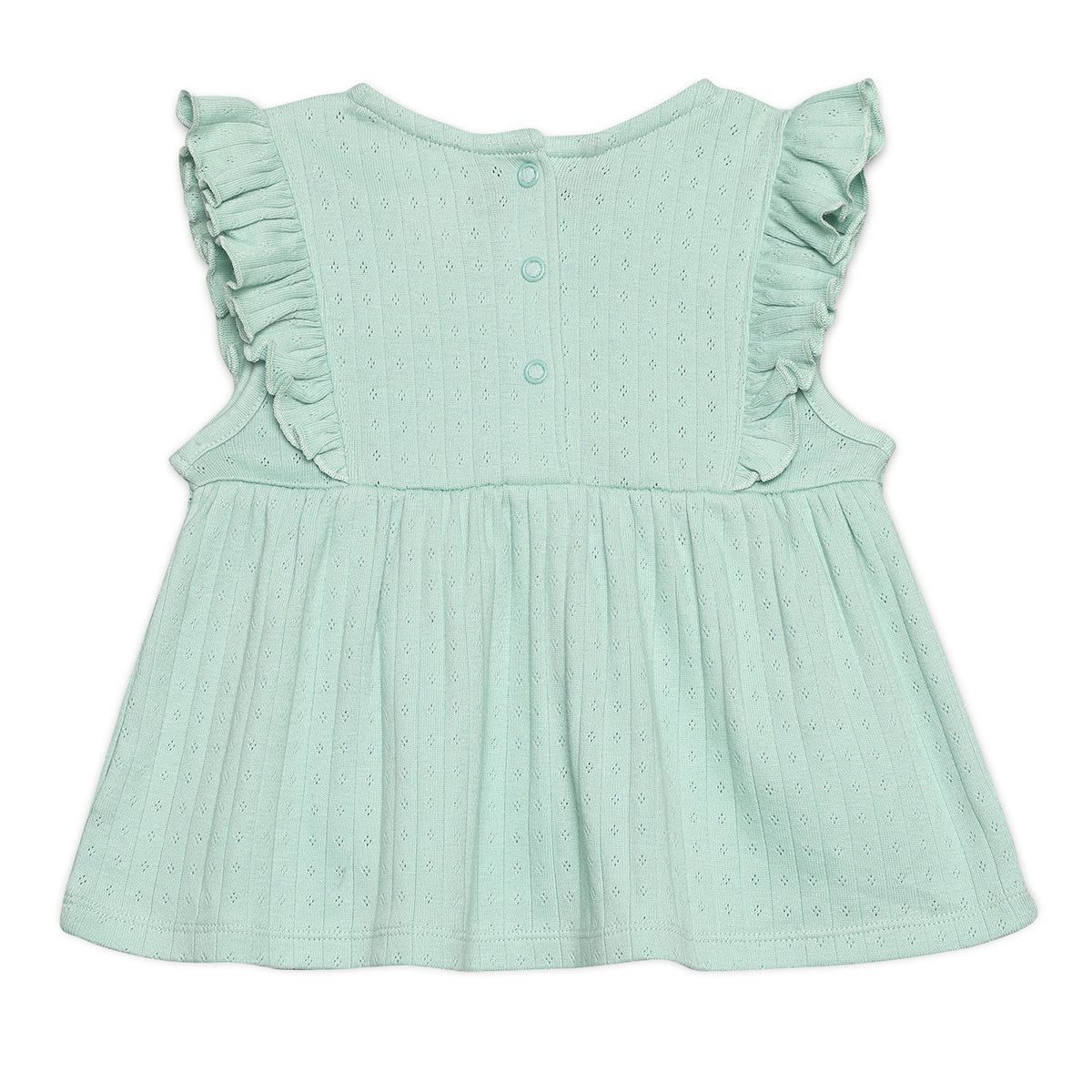 Baby Girls Floral Embroidered 2pc Set, Green