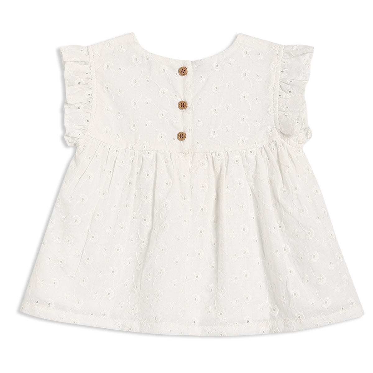 Baby Girls Broderie Anglaise 2pc Set, White