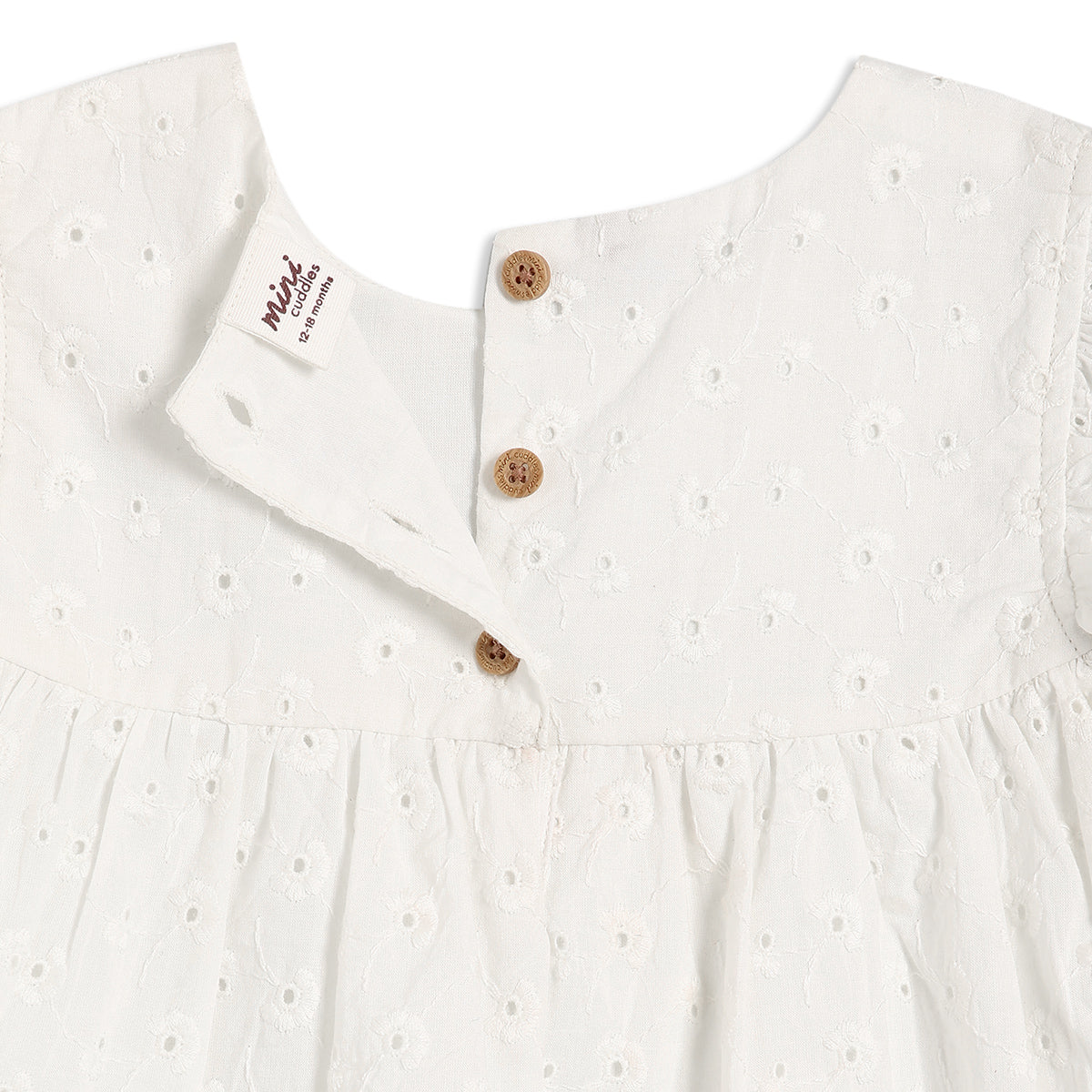 Baby Girls Broderie Anglaise 2pc Set, White