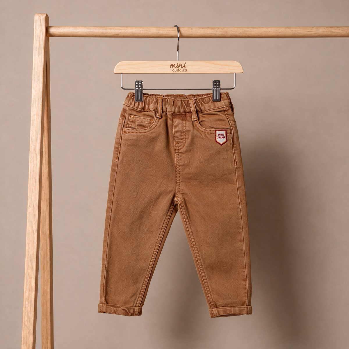Boys Brown Single Denim Pant
