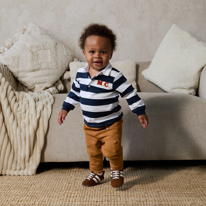 Baby Boys solid Denim Pant, Brown