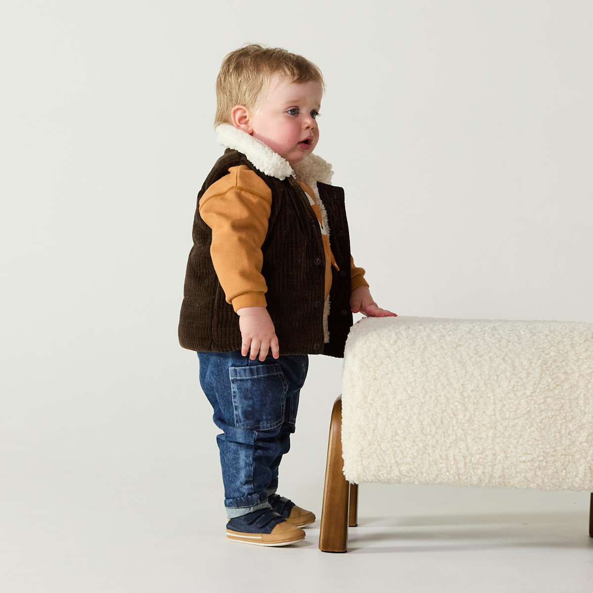 Baby Boys Corduroy Gilet, Brown