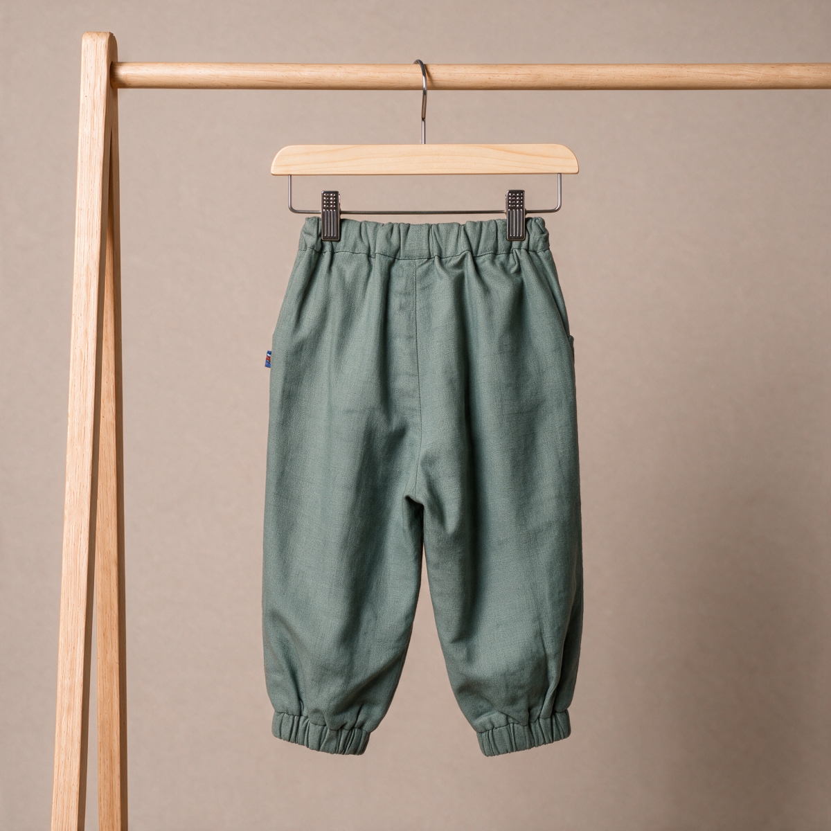 Boys Green Single Woven Pant