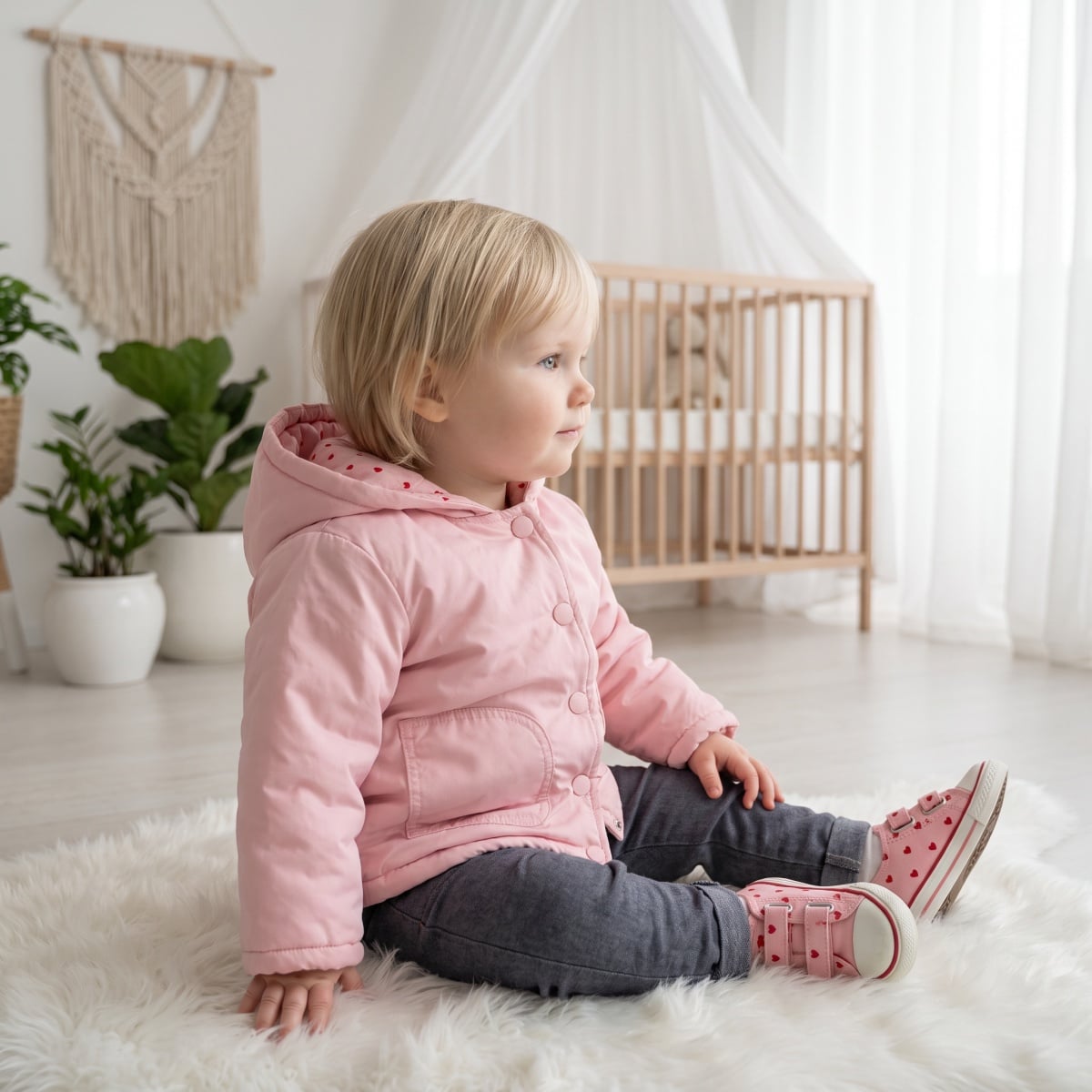 Girls Pink Single Jacket