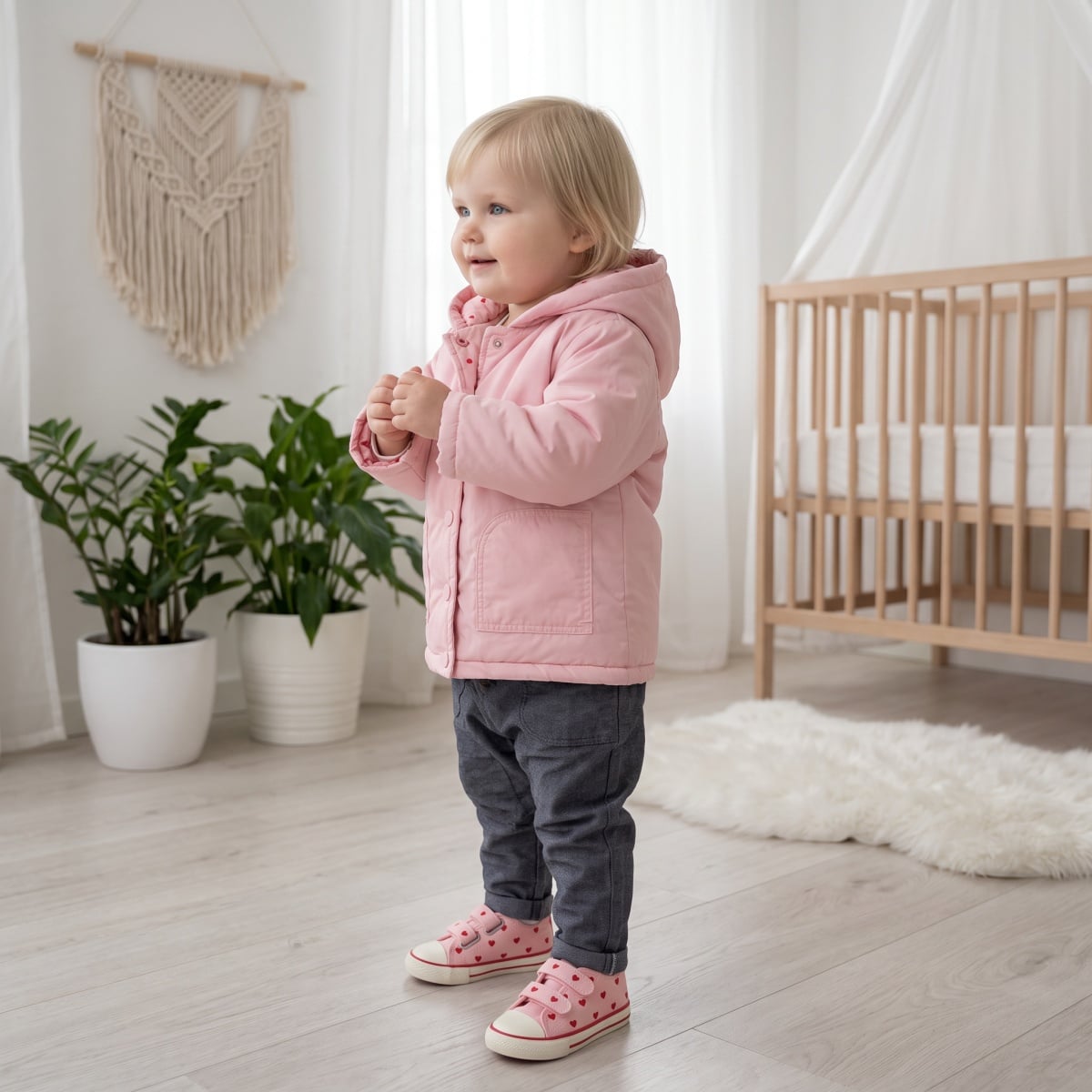 Girls Pink Single Jacket