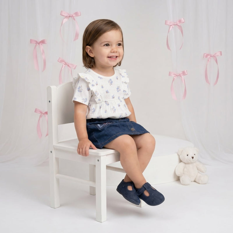 Girls White Single Knit Top