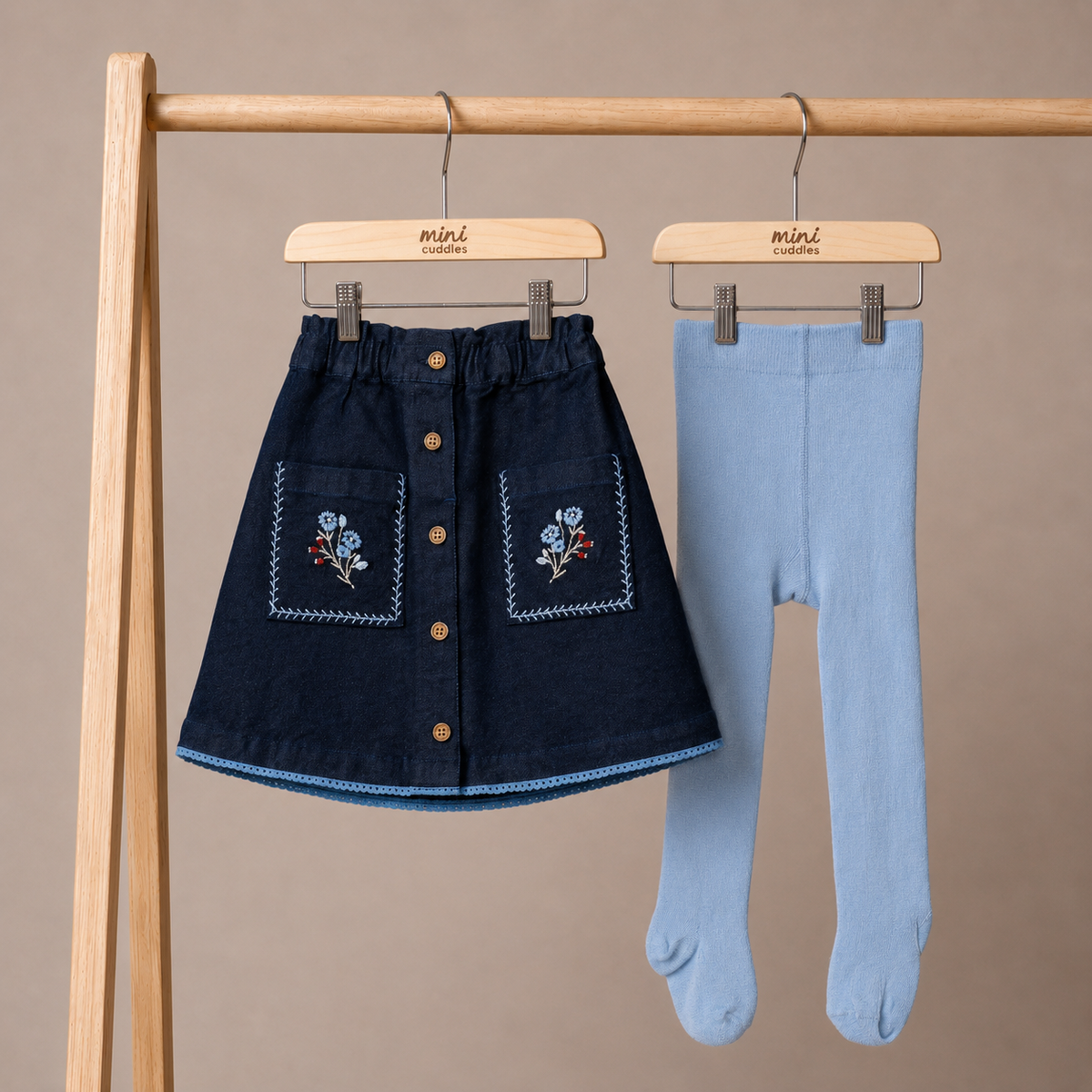 Girls Dark Wash Single Skirt