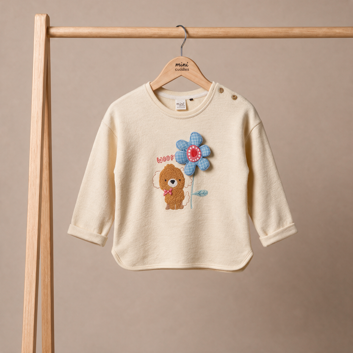 Girls Cream Single Sweat Shirt