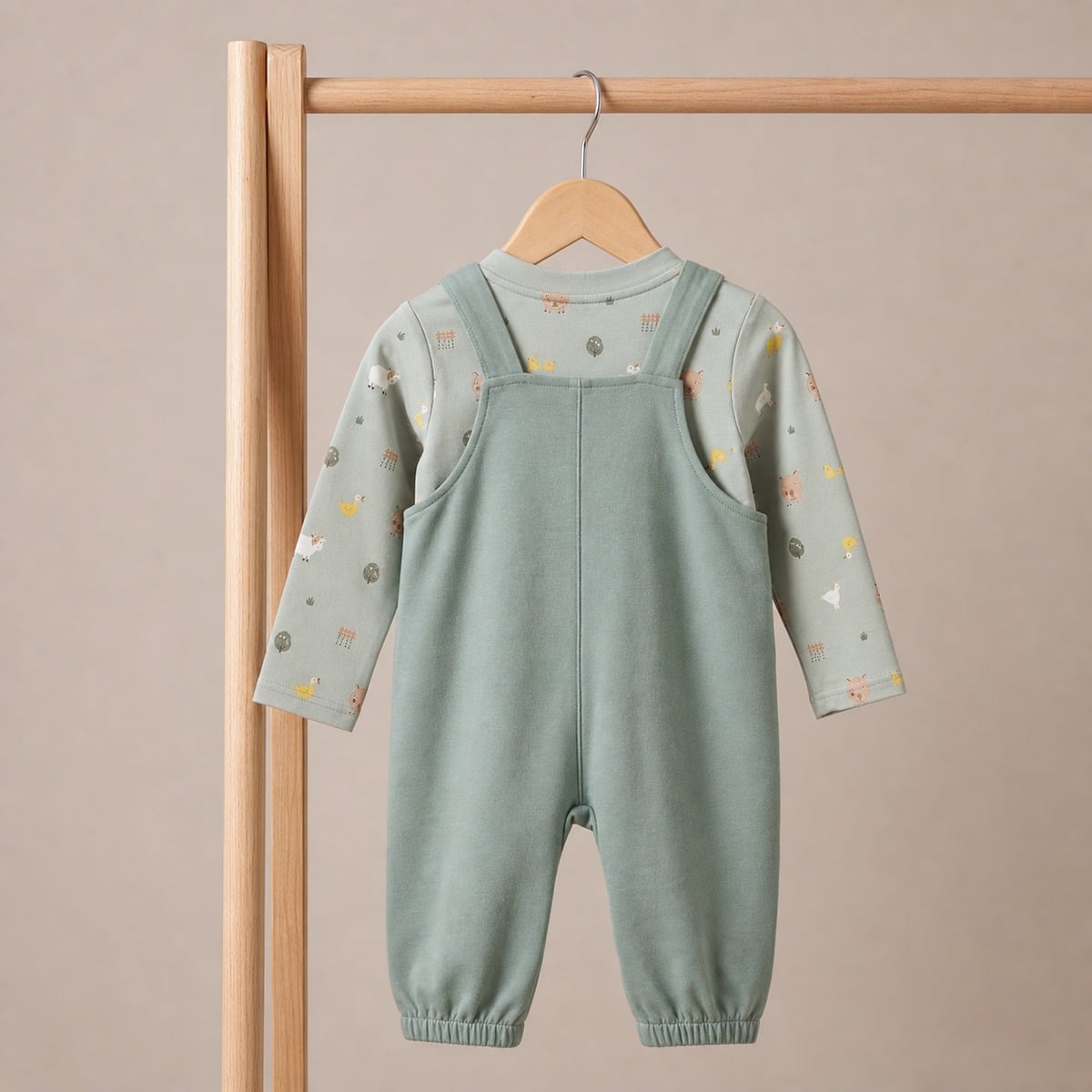 Unisex Green 2 Piece Dungaree Set