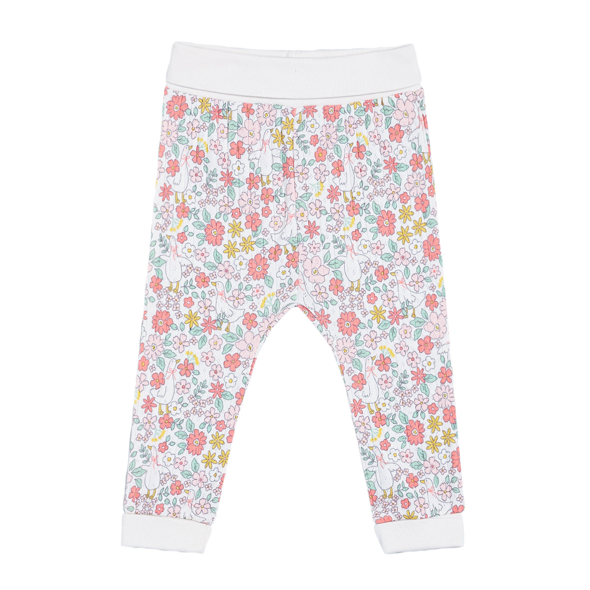 Baby Girls 3pk Floral Printed & Solid Leggings, Multicolour