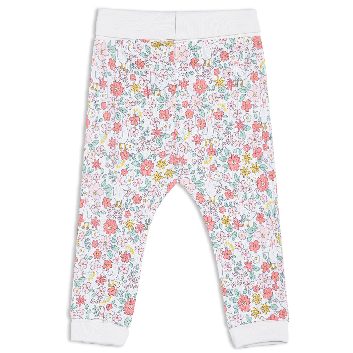 Baby Girls 3pk Floral Printed & Solid Leggings, Multicolour