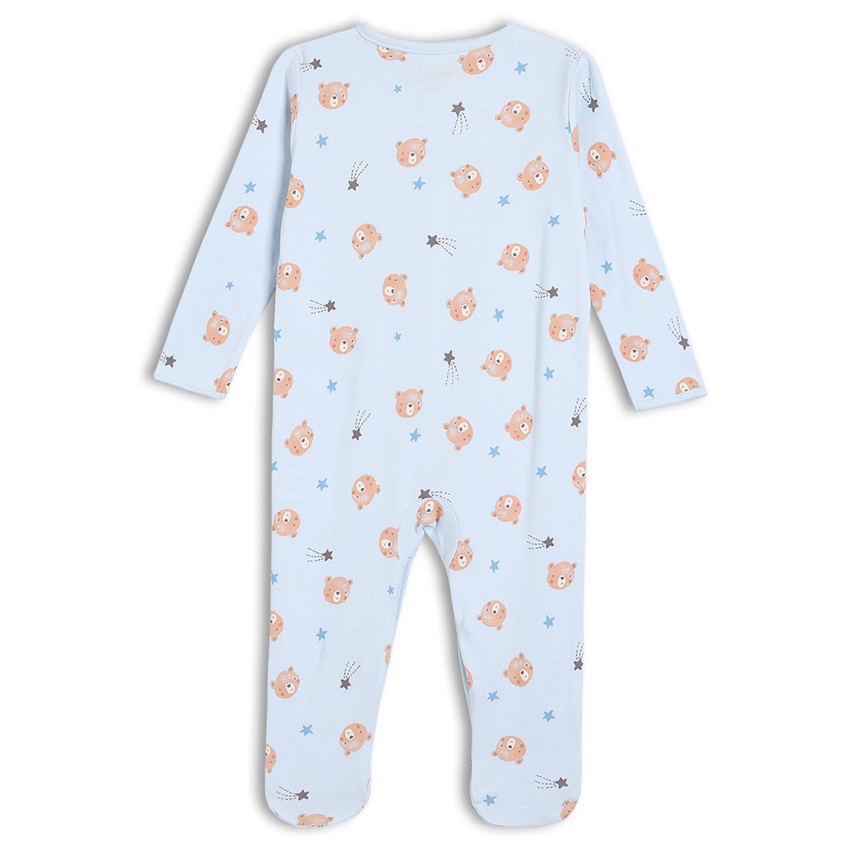 Baby Boys 2pk Teddy Bear Printed Sleepsuit, Multicolour - Minicuddles