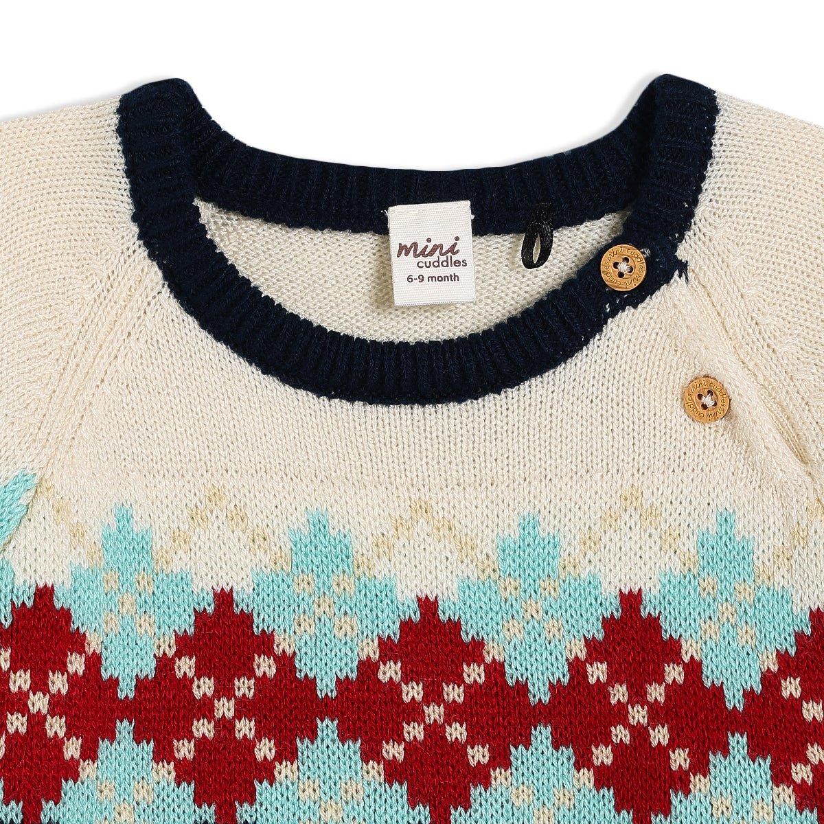 Baby Boys Argyle Knitted Jumper, Multicolour - Minicuddles