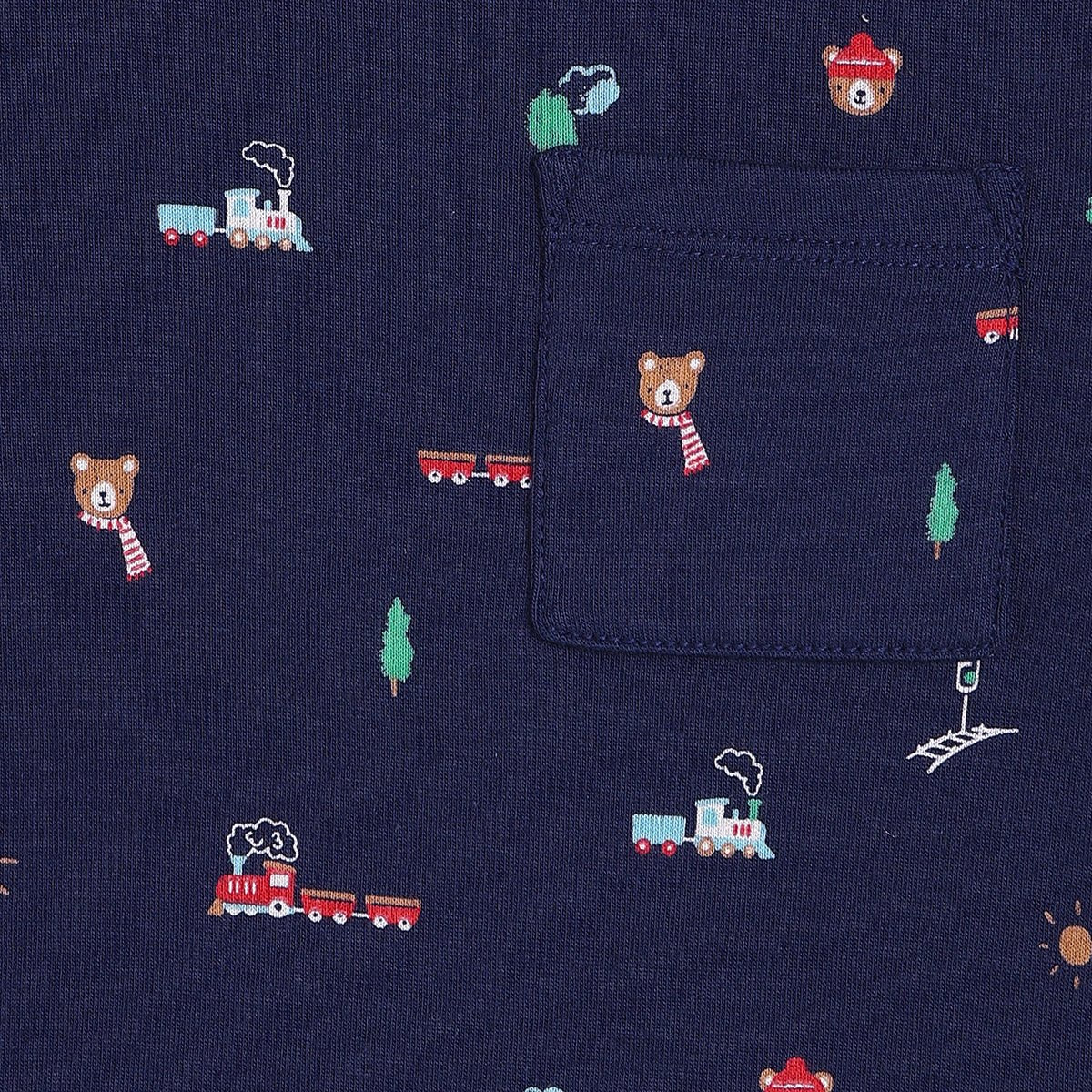 Baby Boys Novelty Printed 2pc Set, Navy Blue - Minicuddles