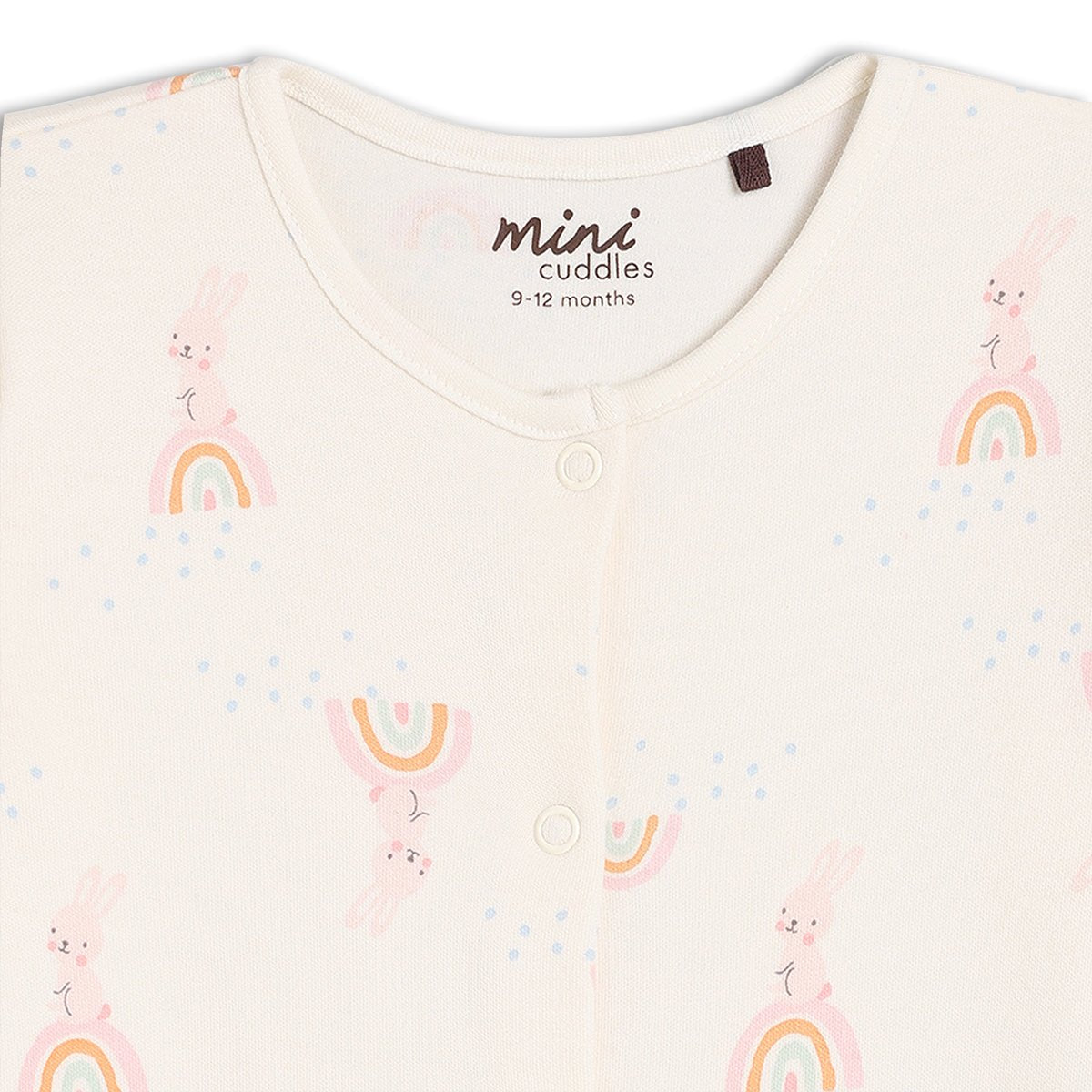 Baby Girls 2pk Rainbow Printed Sleepsuit, Multicolour - Minicuddles