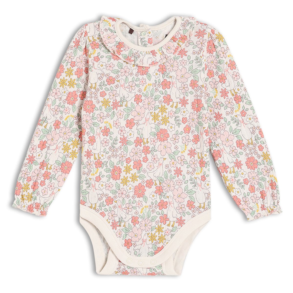 Baby Girls 3pk Floral Printed Bodysuits, Multicolour - Minicuddles
