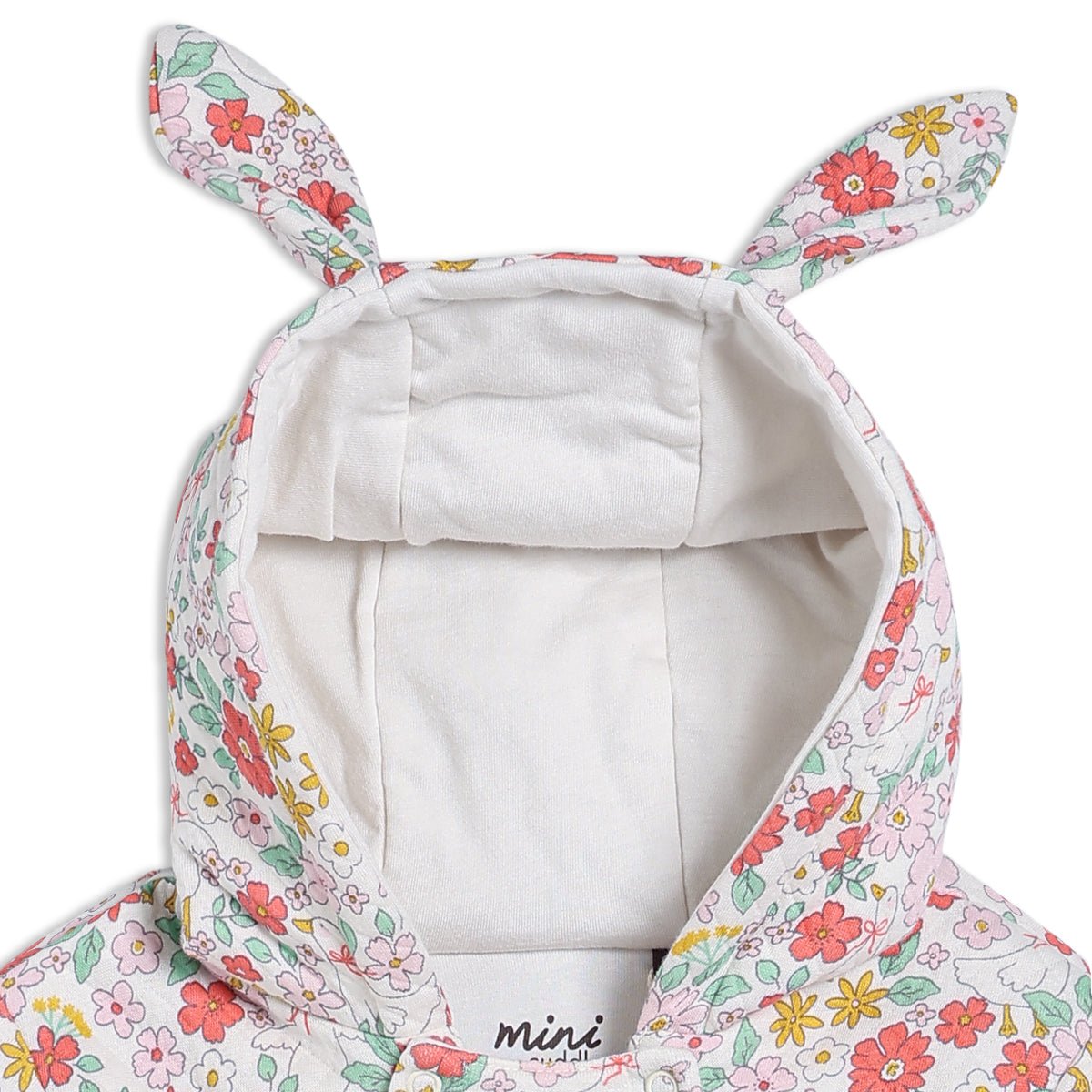 Baby Girls Floral Printed Hooded Pram Suit, Multicolour - Minicuddles