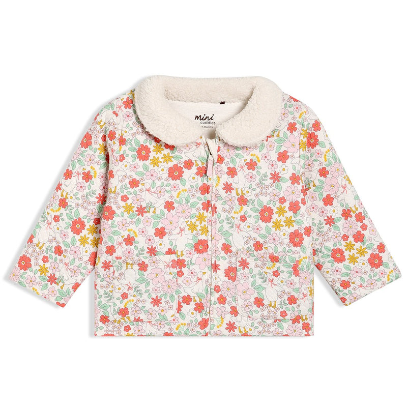 Baby Girls Floral Printed Jacket, Multicolour - Minicuddles