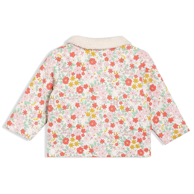 Baby Girls Floral Printed Jacket, Multicolour - Minicuddles